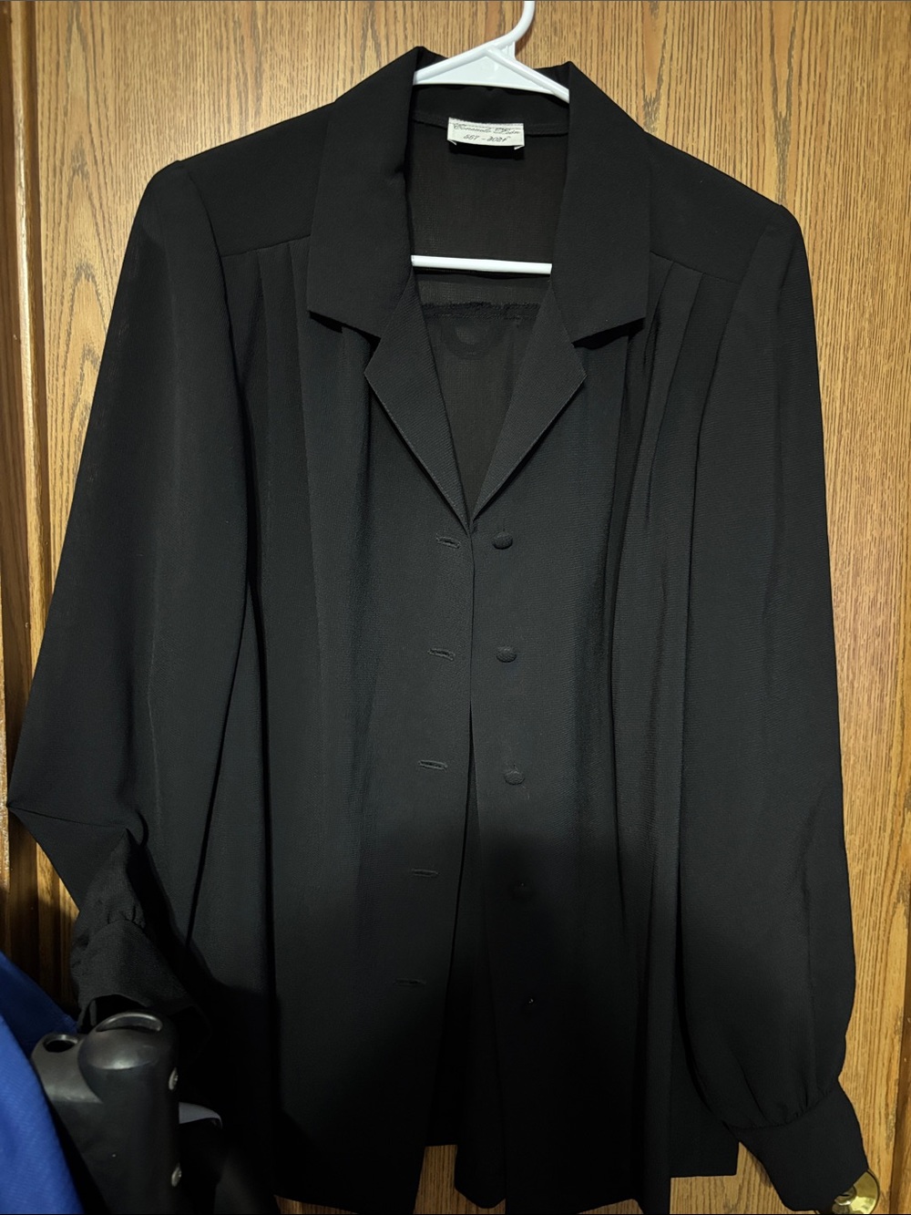 Women's Black Button-Front Blouse Jacket - Unbranded